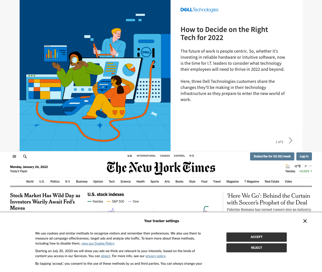screenshot of nytimes generated by playwright in chromium